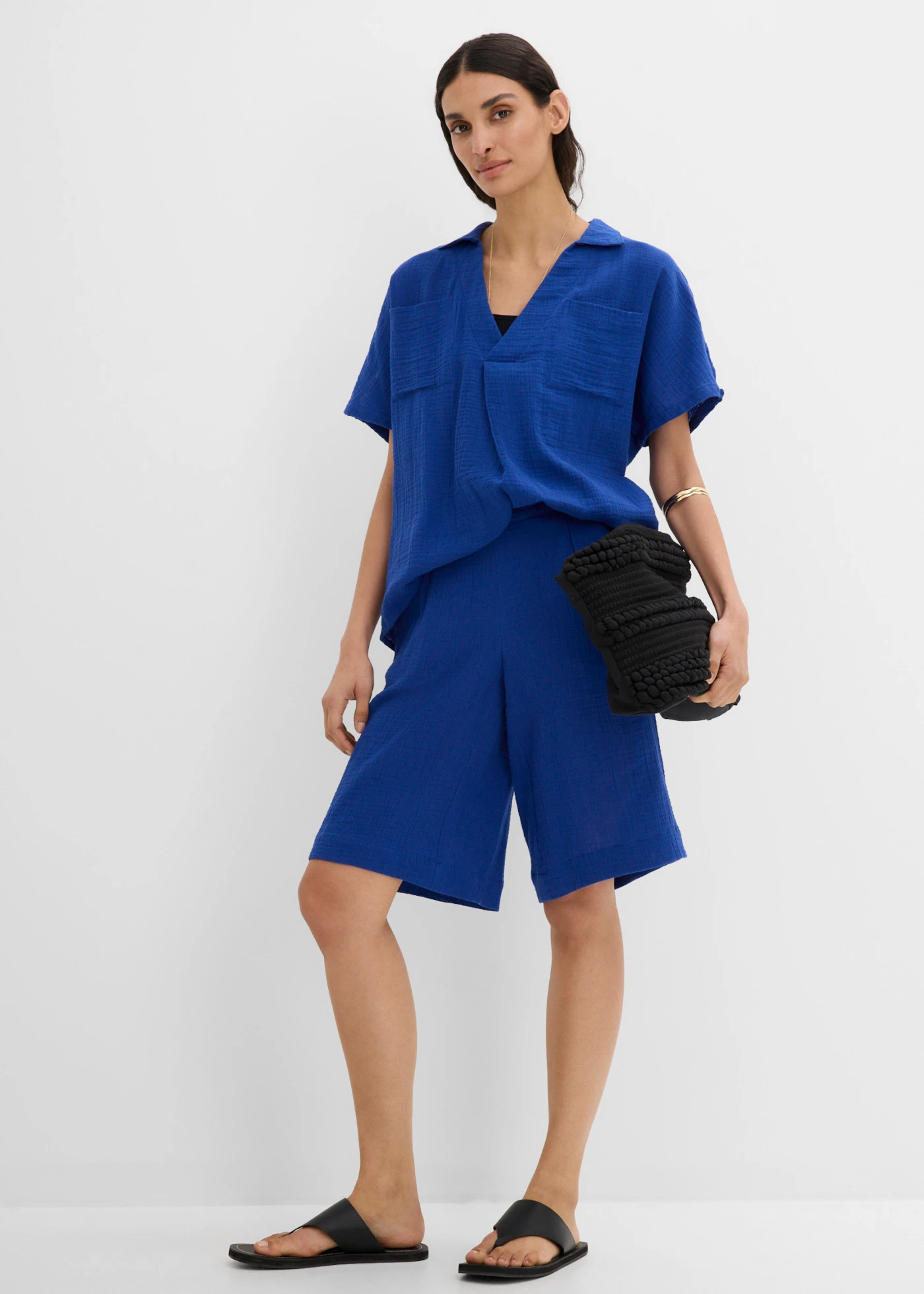 Bermude fără încheiere, din bumbac 100% • albastru-cobalt • magazin bonprix