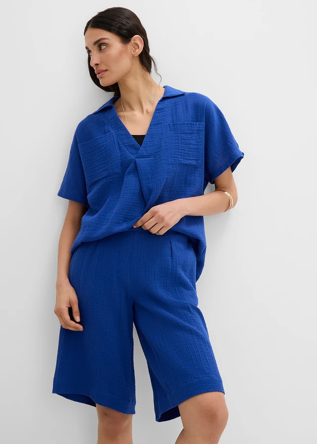 Bermude fără încheiere, din bumbac 100% • albastru-cobalt • magazin bonprix