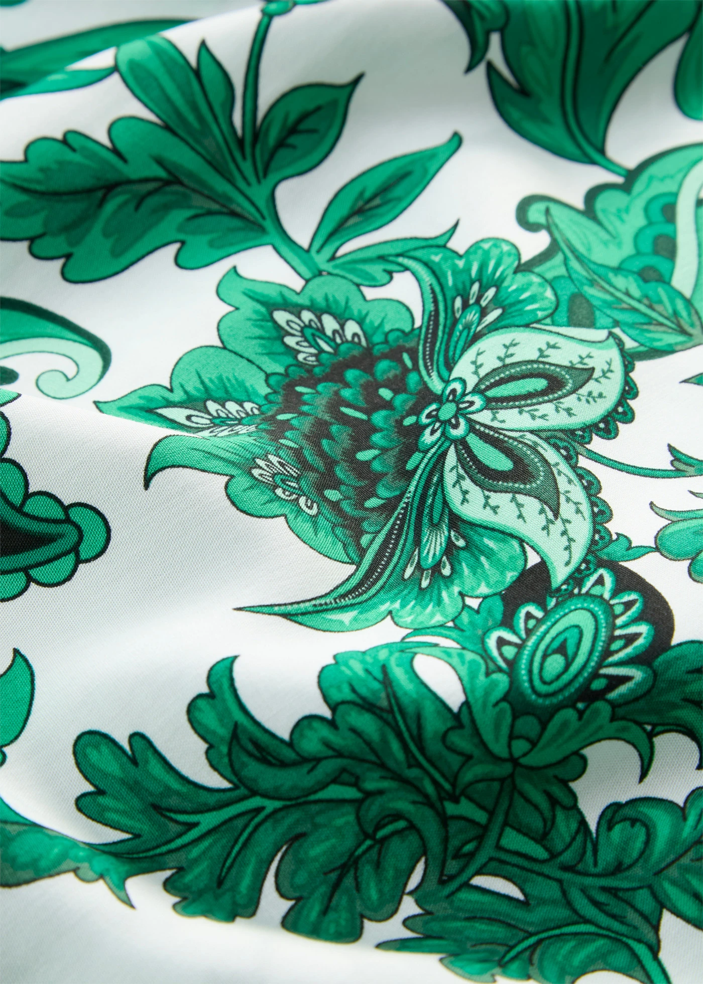 Robe-tunique en viscose fluide • vert aventurine-écru floral • product-page.page-title-suffix