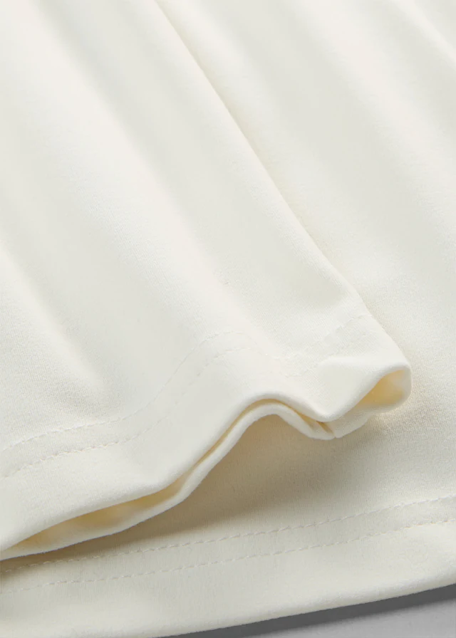 T-shirt à col carré, Couleur: écru