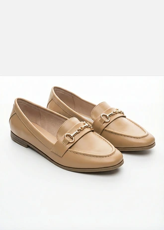 Loafersy ze sprzączką • matowy karmelowy • sklep bonprix