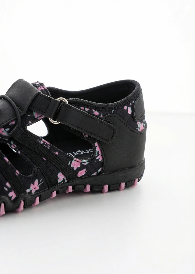 Chaussures à semelle crantée, Couleur: noir/fuchsia floral