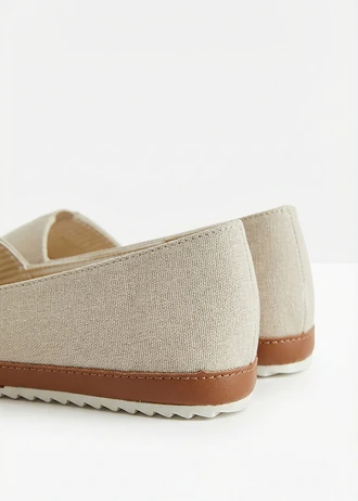 Poltopánky slipper z bavlneného plátna • štrkovo béžová • obchod bonprix