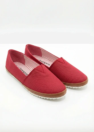 Poltopánky slipper z bavlneného plátna • červená • obchod bonprix