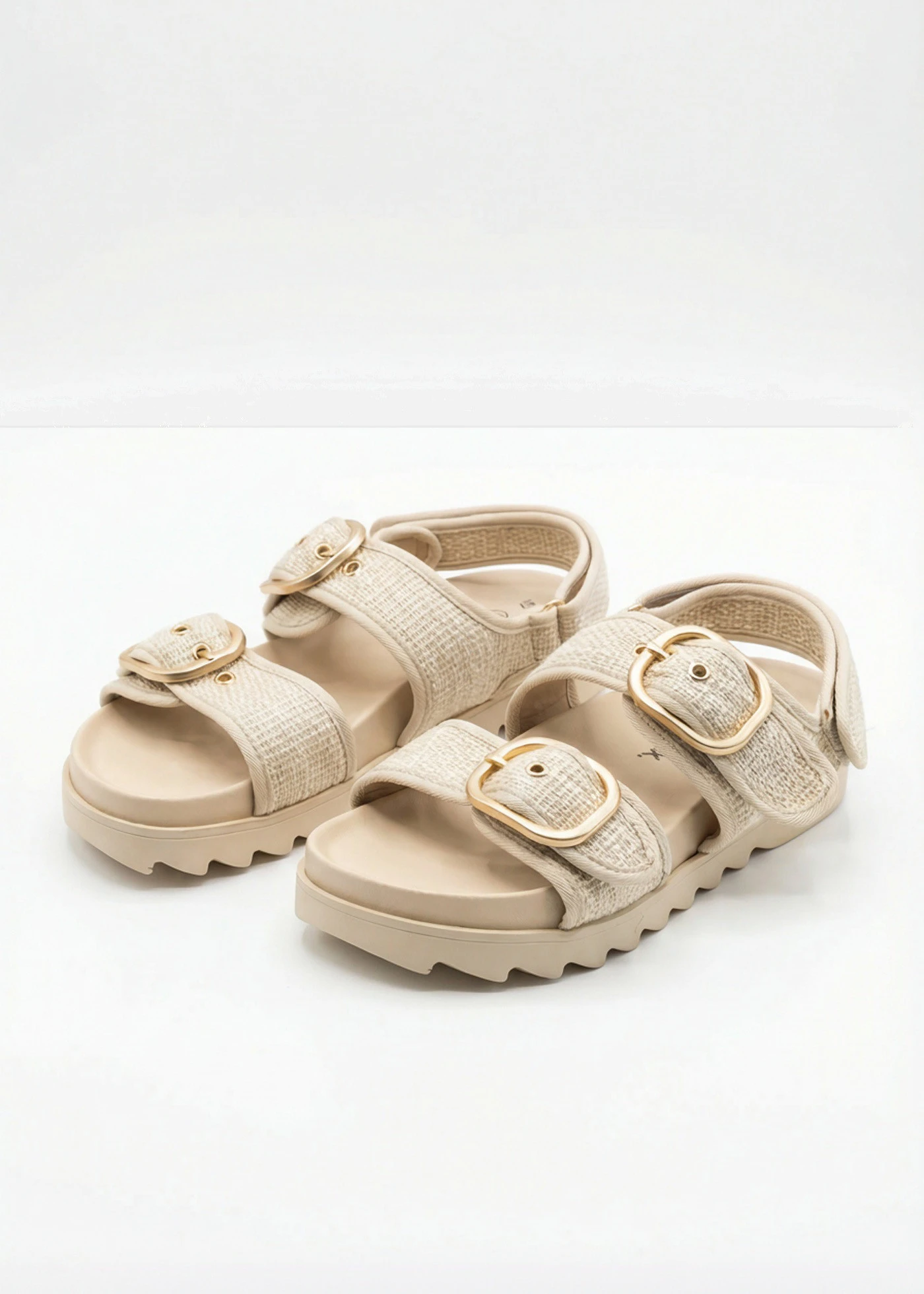 Plateau sandalen in bouclé look • kiezelbeige • bonprix online shop