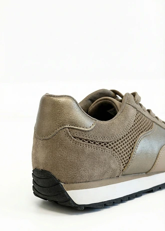 Sneakersy z siateczkową wstawką • beżowy trzcinowy • sklep bonprix