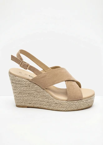Sleehak sandaletten in raffia-look