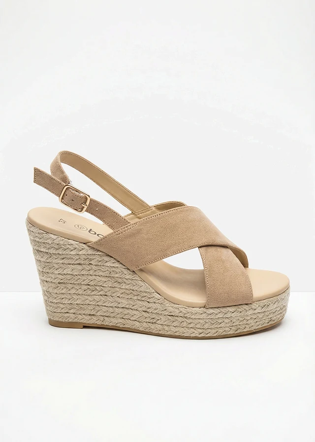 Sandale ortopedice cu aspect împletit • bej-camel mat • magazin bonprix