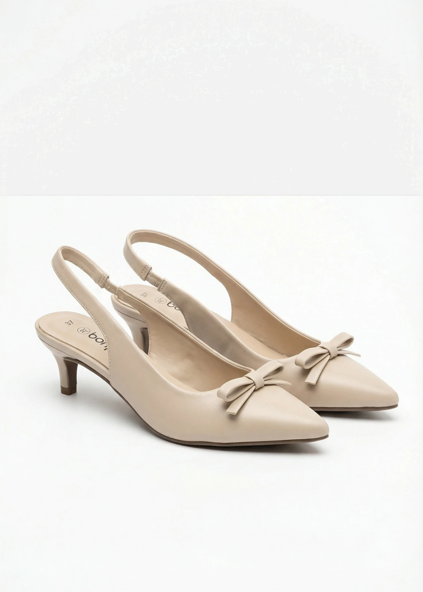 Escarpins slingback avec nœud • beige • Boutique bonprix