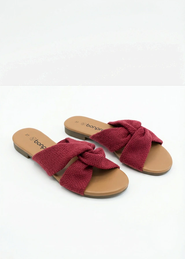 Slippers met een knoopdetail • rood • product-page.page-title-suffix