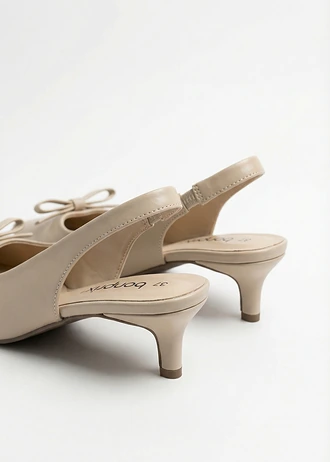 Slingback pumps met strikje • beige • bonprix online shop
