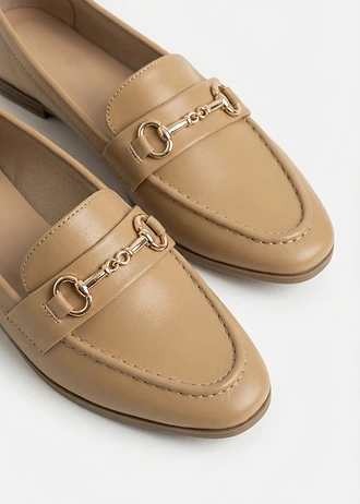 Loafersy ze sprzączką • matowy karmelowy • sklep bonprix