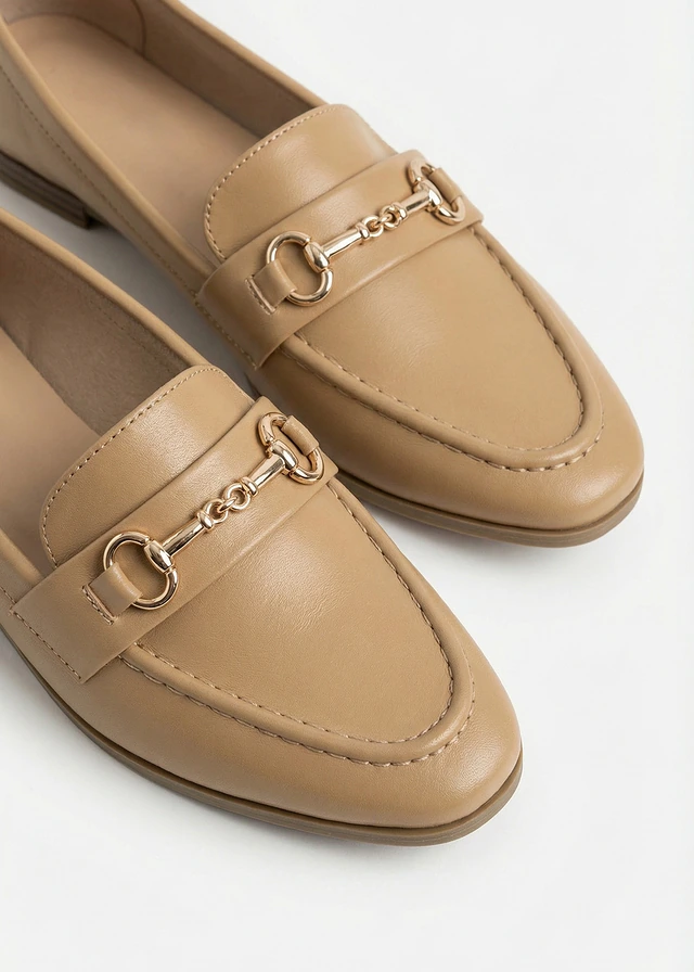 Mocassins avec boucle, Couleur: camel mat