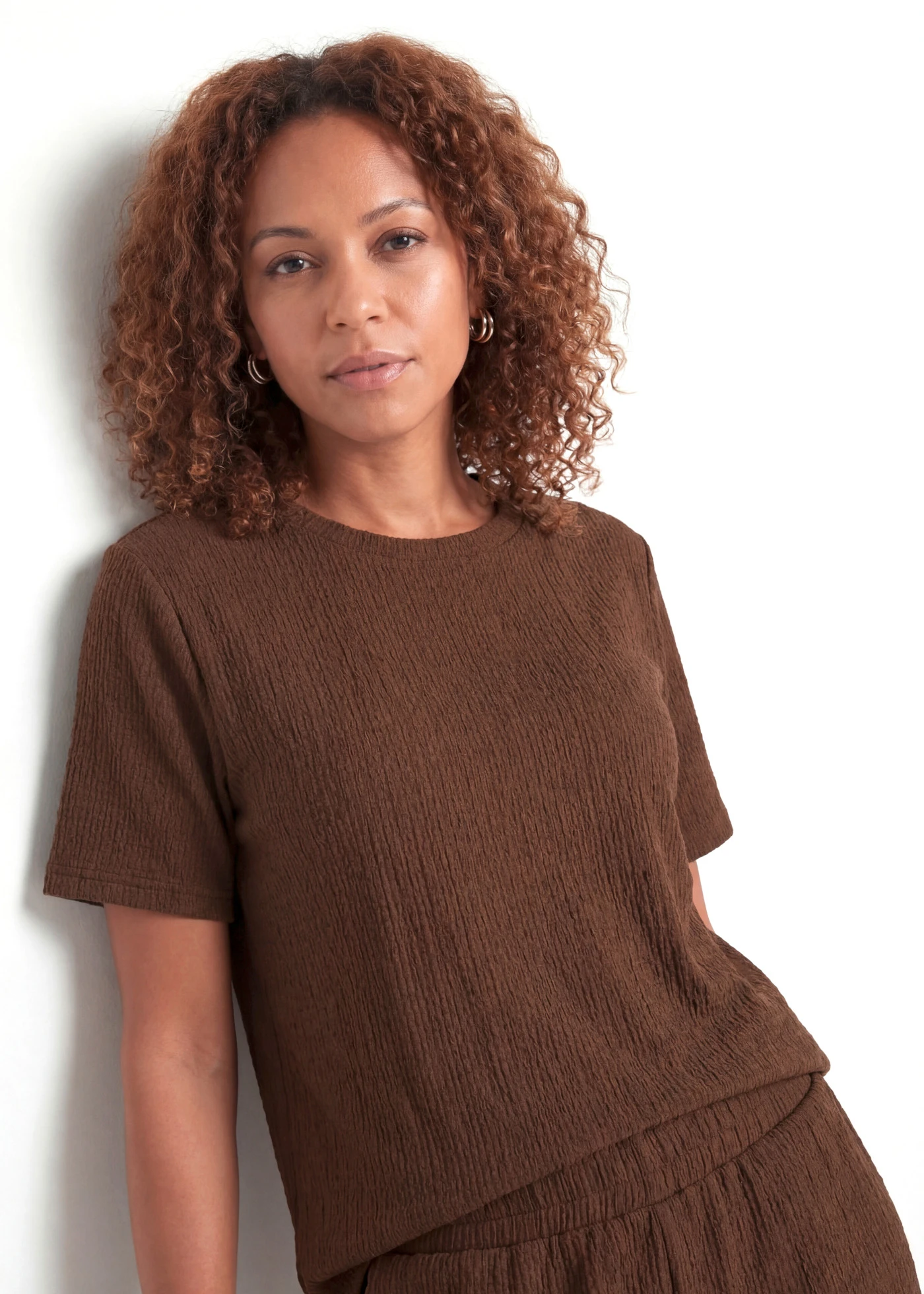Shirt van crêpe • bruin • bonprix online shop