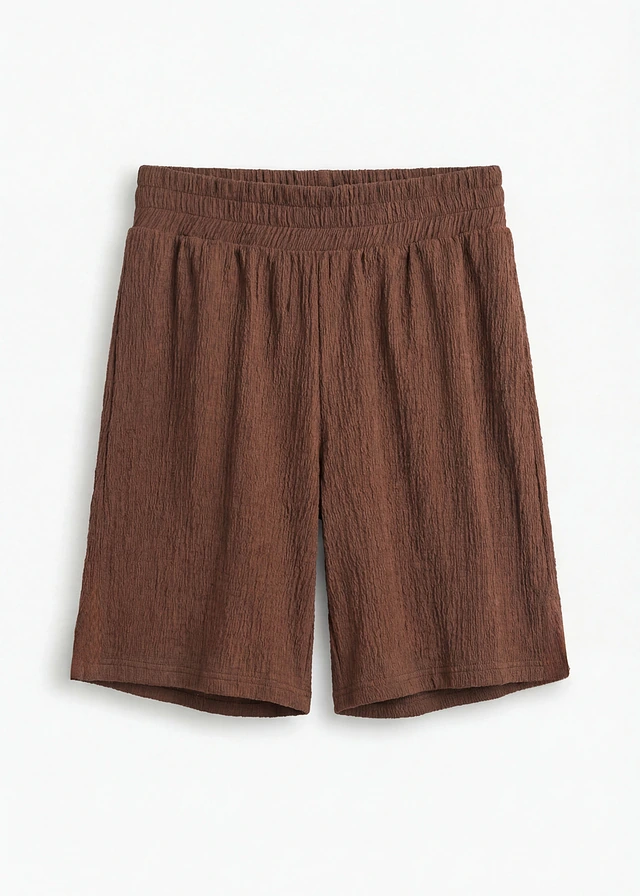 Short van crêpe, Kleur: bruin