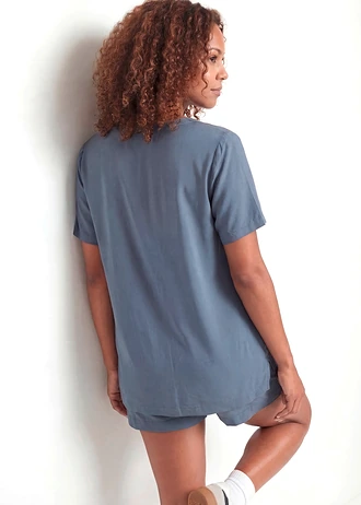 Długa tunika z czystej wiskozy • niebieski dymny • sklep bonprix