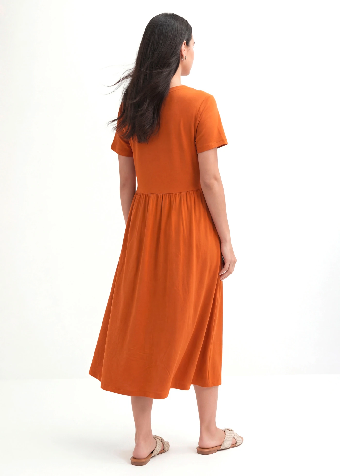 Jersey jurk van biologisch katoen • terracotta • bonprix online shop