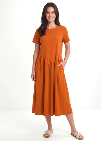 Rochie din jerse din bumbac organic 100% • roșu-teracotă • magazin bonprix