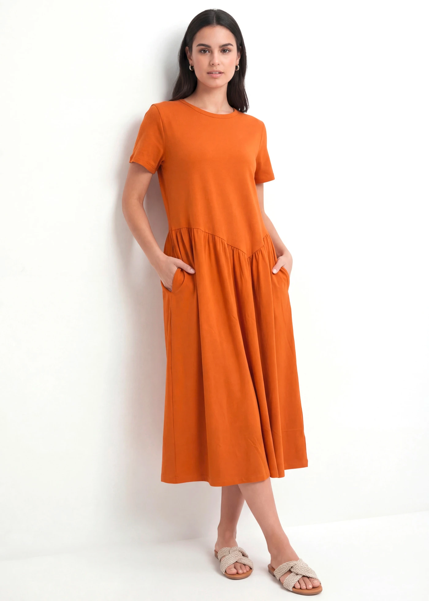 Robe en jersey 100% coton • terre cuite • Boutique bonprix