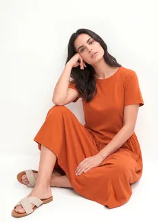 Robe en jersey 100% coton • terre cuite • Boutique bonprix