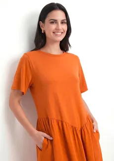 Robe en jersey 100% coton • terre cuite • Boutique bonprix