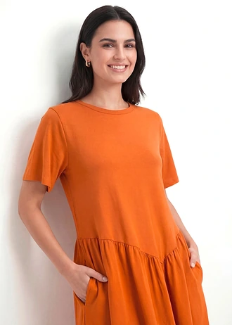 Rochie din jerse din bumbac organic 100% • roșu-teracotă • magazin bonprix