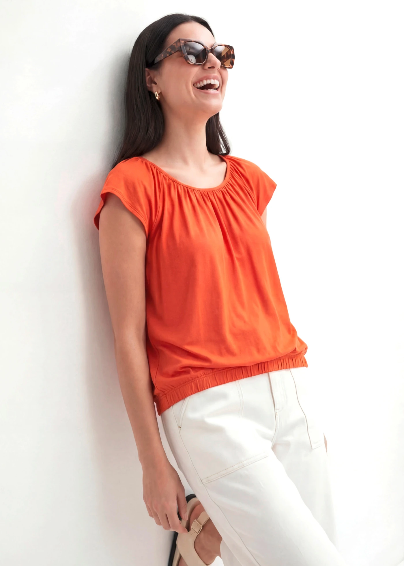 T-shirt doux en viscose extensible • rouge cannelle • Boutique bonprix