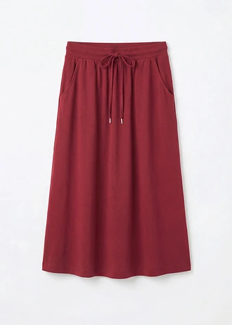 Jupe en jersey coton, Couleur: rouge érable