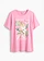 T-shirt boxy doux, Couleur: rose imprimé