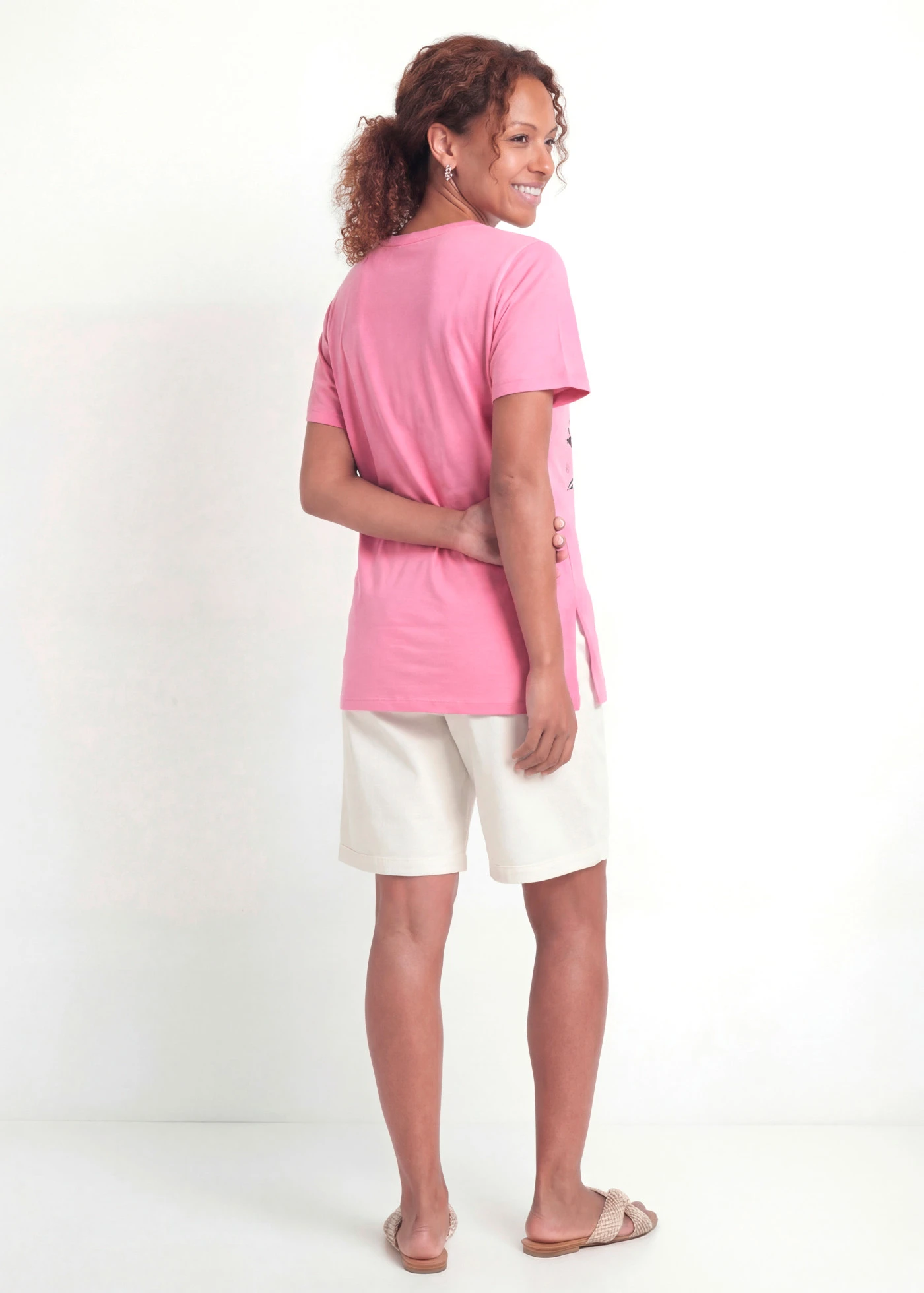 T-shirt boxy doux • rose imprimé • Boutique bonprix