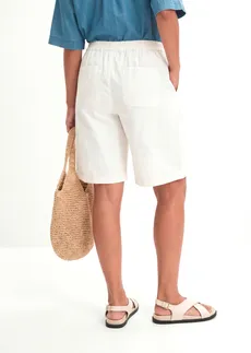 Bermuda effet paper touch en coton extensible • écru • Boutique bonprix