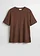 T-shirt en crêpe gaufré, Couleur: marron
