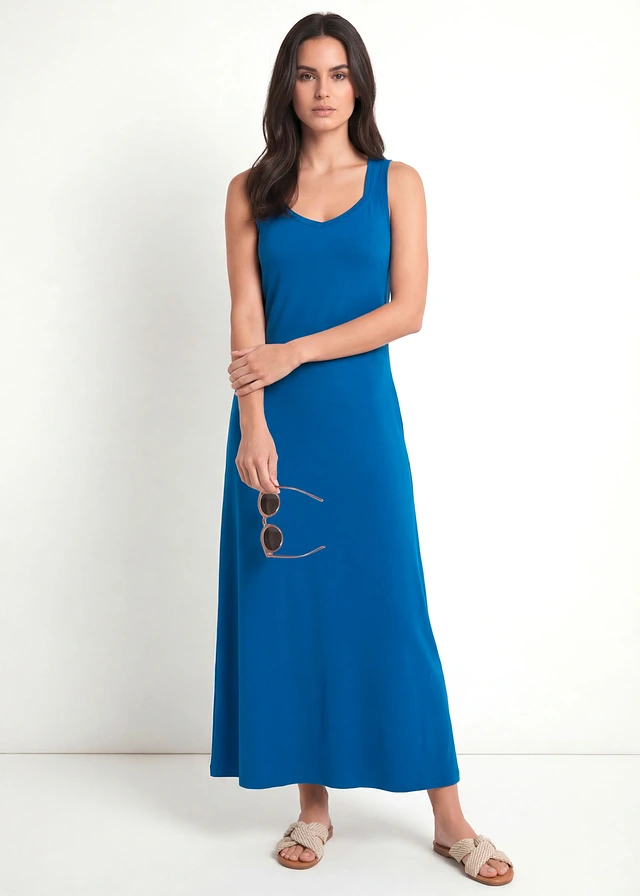 Robe longue en coton et viscose • bleu arctique • product-page.page-title-suffix