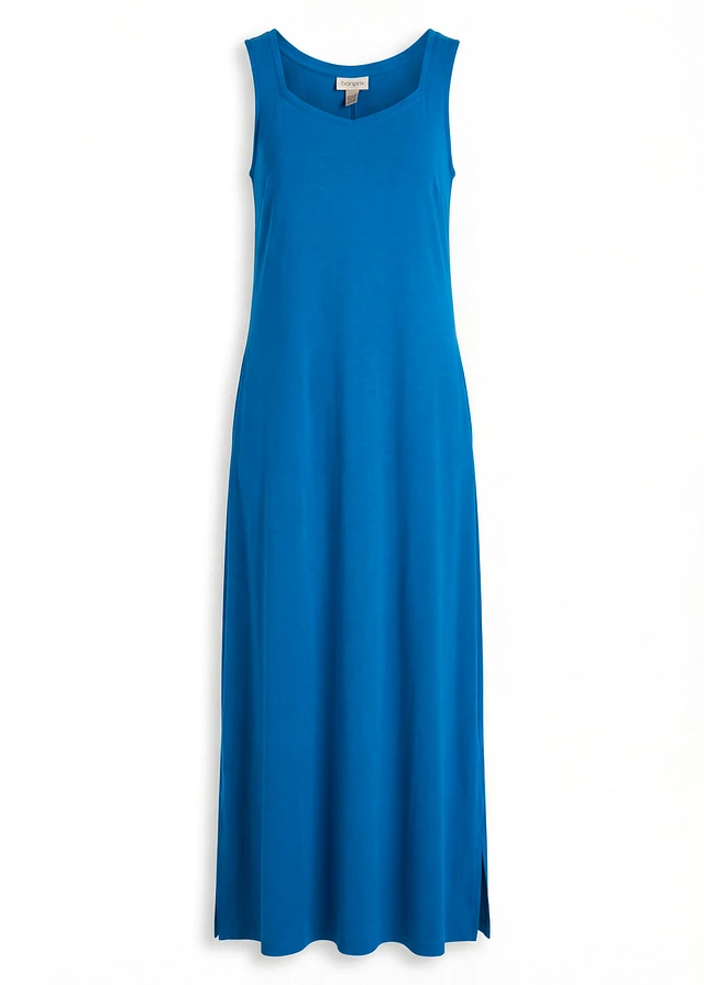 Maxi jurk van een katoen-viscosemix • arctisch blauw • bonprix online shop