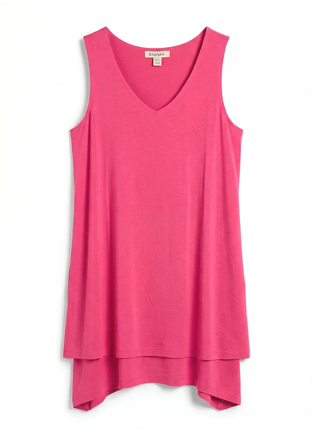 Top long double épaisseur en viscose extensible • fuchsia • Boutique bonprix