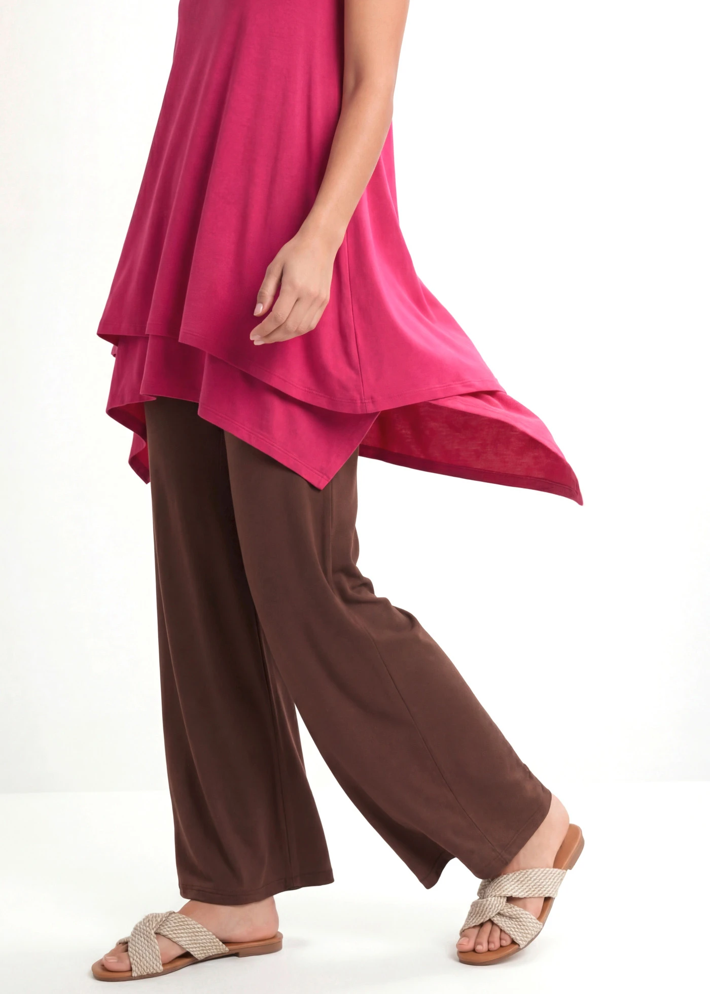 Top long double épaisseur en viscose extensible • fuchsia • Boutique bonprix