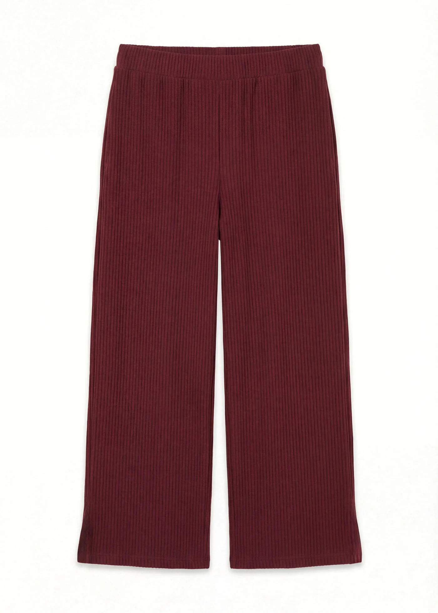 Pantalon en jersey côtelé à taille élastiquée • rouge érable • Boutique bonprix