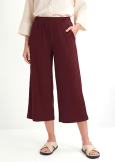 Pantalon en jersey côtelé à taille élastiquée • rouge érable • Boutique bonprix