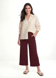 Pantalon en jersey côtelé à taille élastiquée • rouge érable • Boutique bonprix