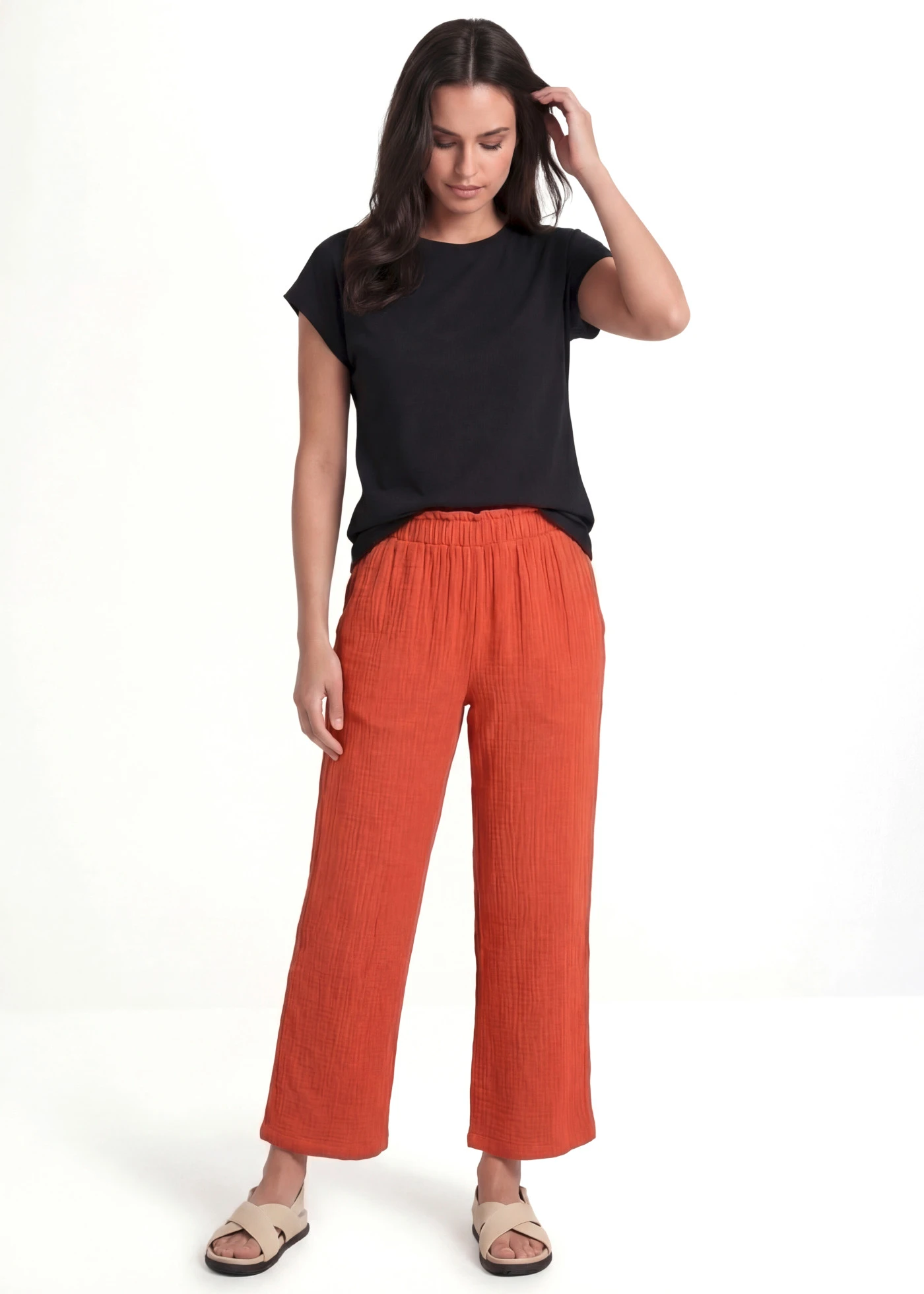 Mousseline culotte van katoen • kaneelrood • bonprix online shop