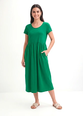 Robe en jersey coton • vert aventurine • Boutique bonprix