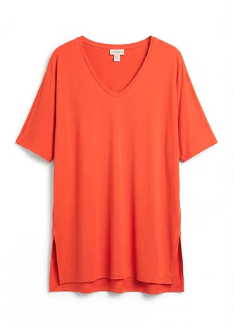 T-shirt long en viscose extensible • rouge cannelle • Boutique bonprix