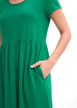Rochie tricot din bumbac organic • verde-nestemată • magazin bonprix