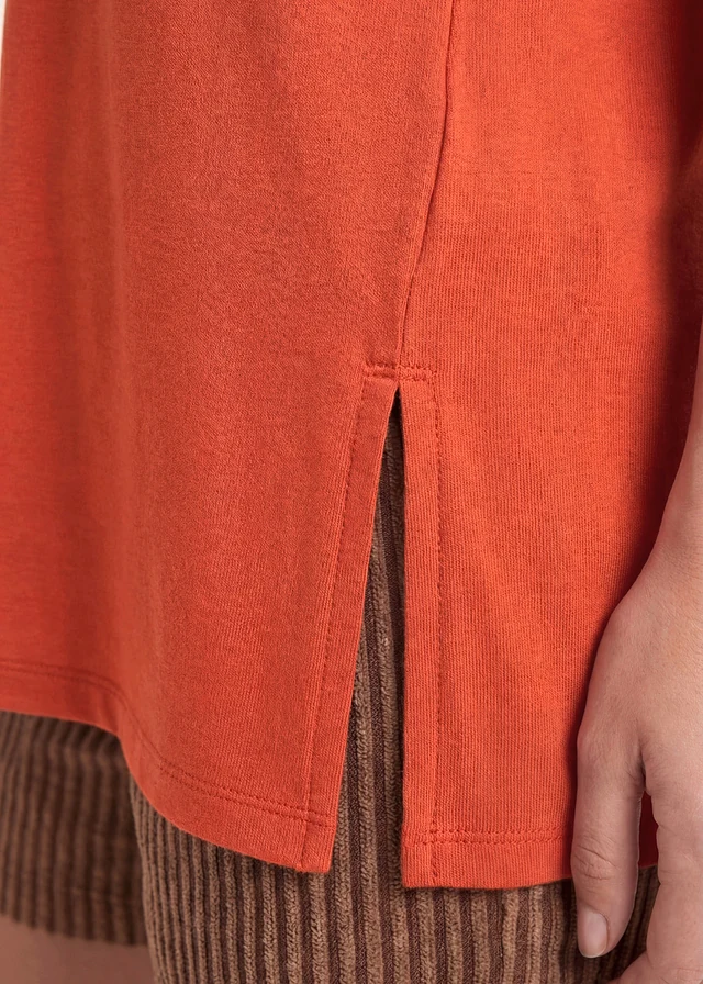 T-shirt long en viscose extensible • rouge cannelle • product-page.page-title-suffix