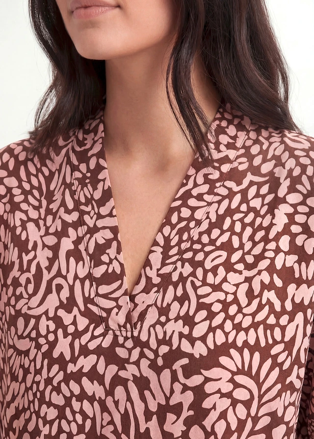 Tuniek van soepele viscose • bruin paisley • product-page.page-title-suffix