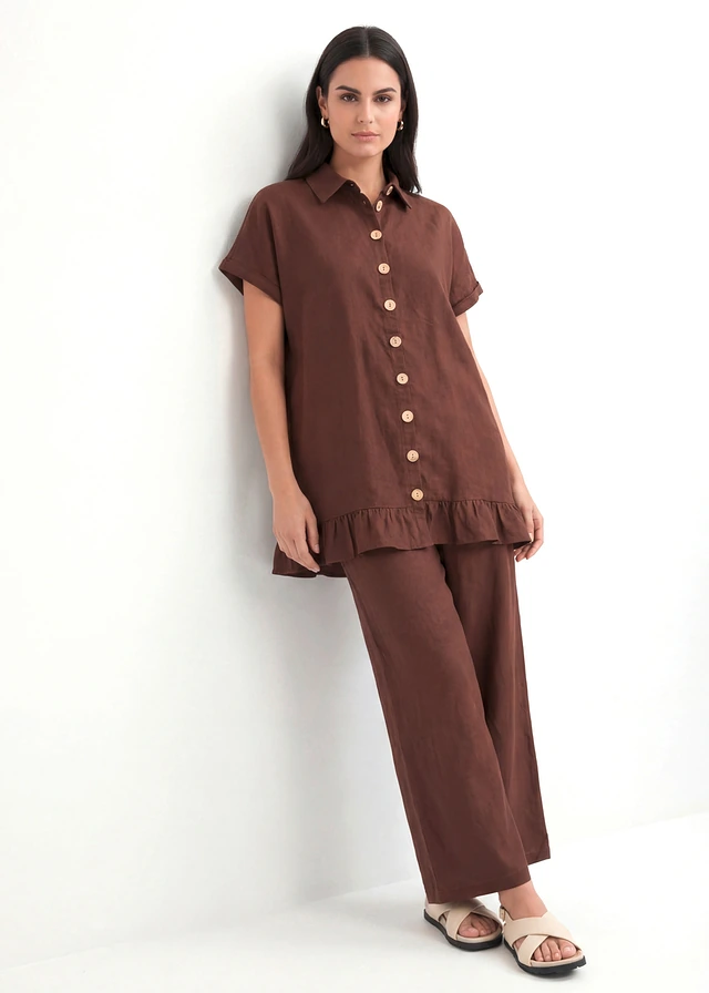 Blouse oversize, Couleur: marron