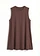 Top en viscose douce, Couleur: marron foncé