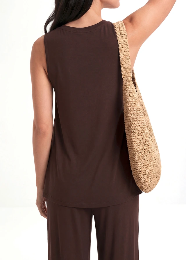 Shirt van zachte viscose, Kleur: donkerbruin