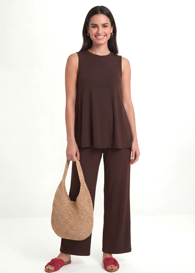 Shirt van zachte viscose, Kleur: donkerbruin