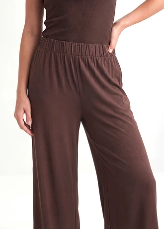 Pantalon en jersey viscose • marron foncé • Boutique bonprix